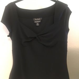 Versatile black knit top.